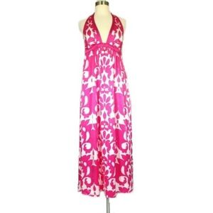 BANANA REPUBLIC Dress Halter Maxi Silk Pink Sz 4